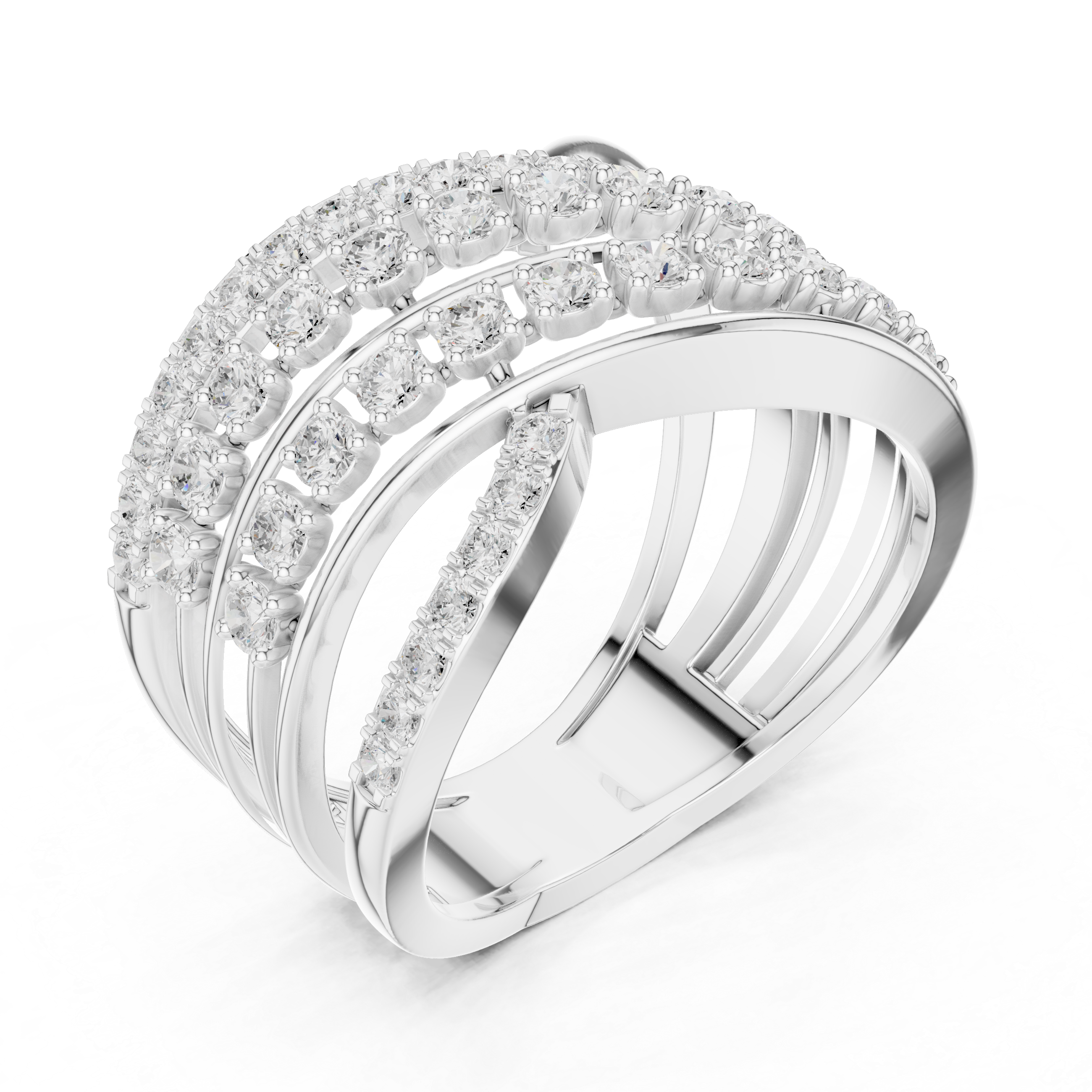 Gold Wrap Pave Round Lab Grown Diamond Noemis Ring