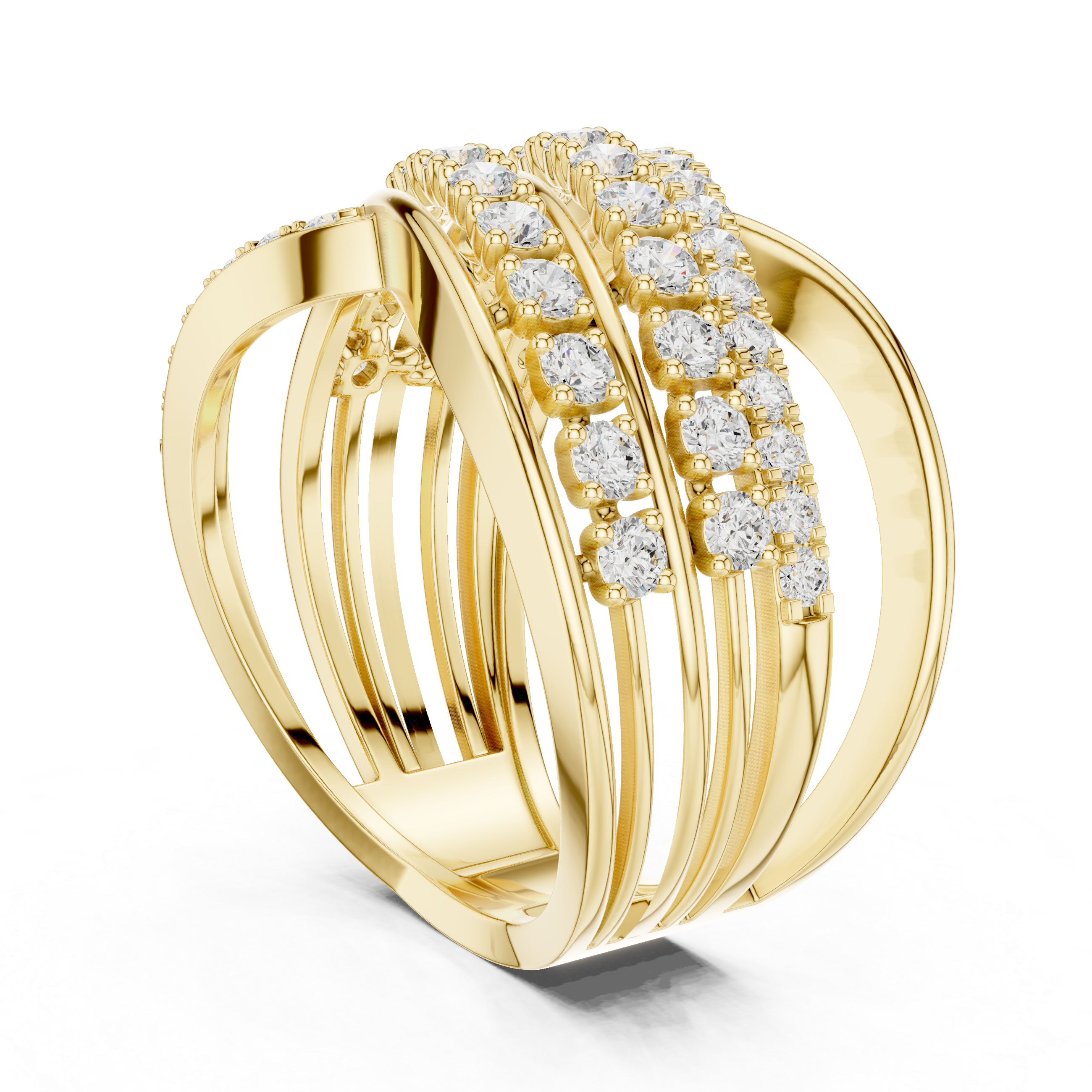 Gold Wrap Pave Round Lab Grown Diamond Noemis Ring