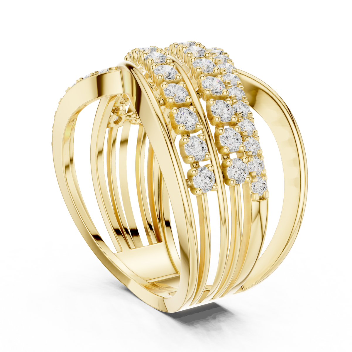 Gold Wrap Pave Round Lab Grown Diamond Noemis Ring