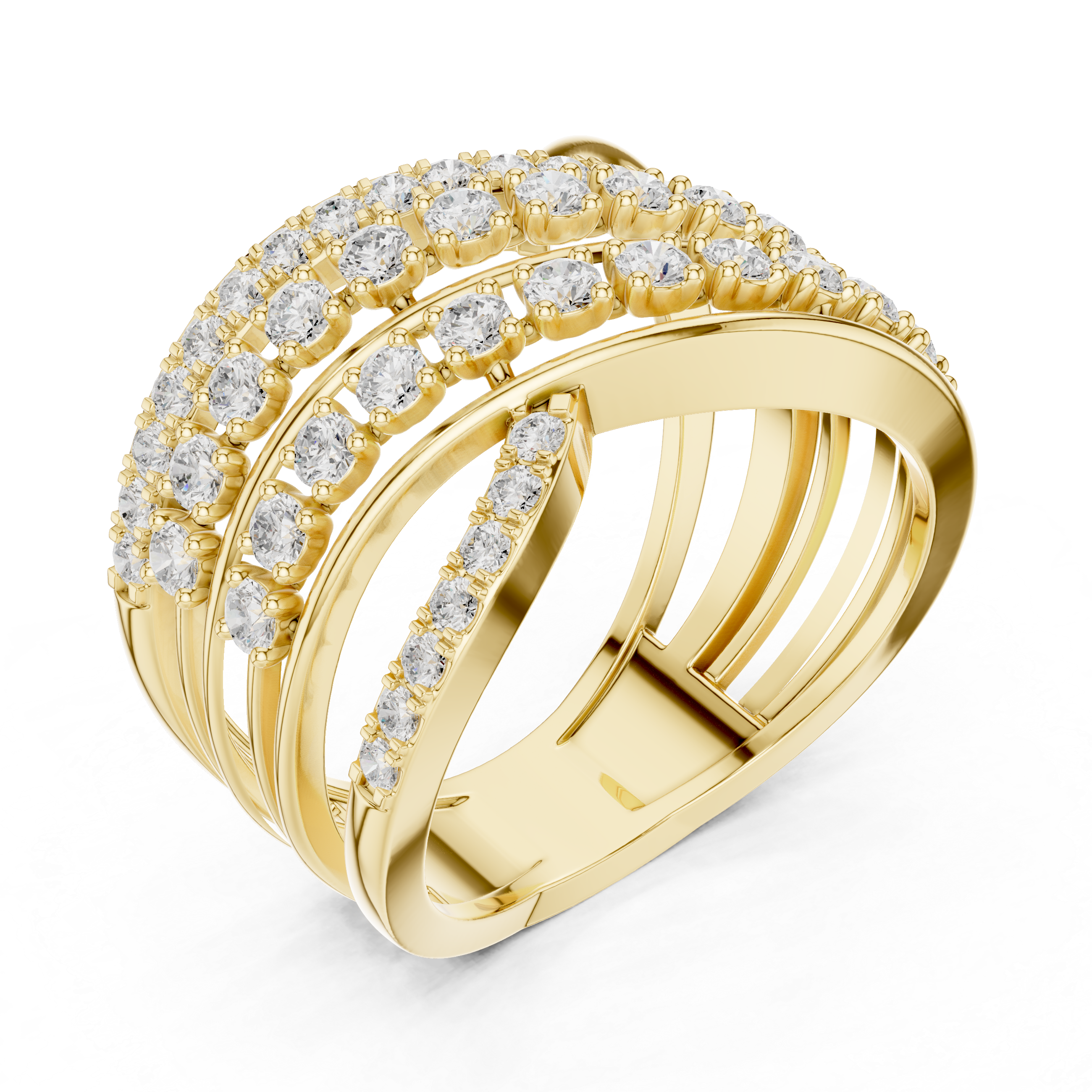 Gold Wrap Pave Round Lab Grown Diamond Noemis Ring