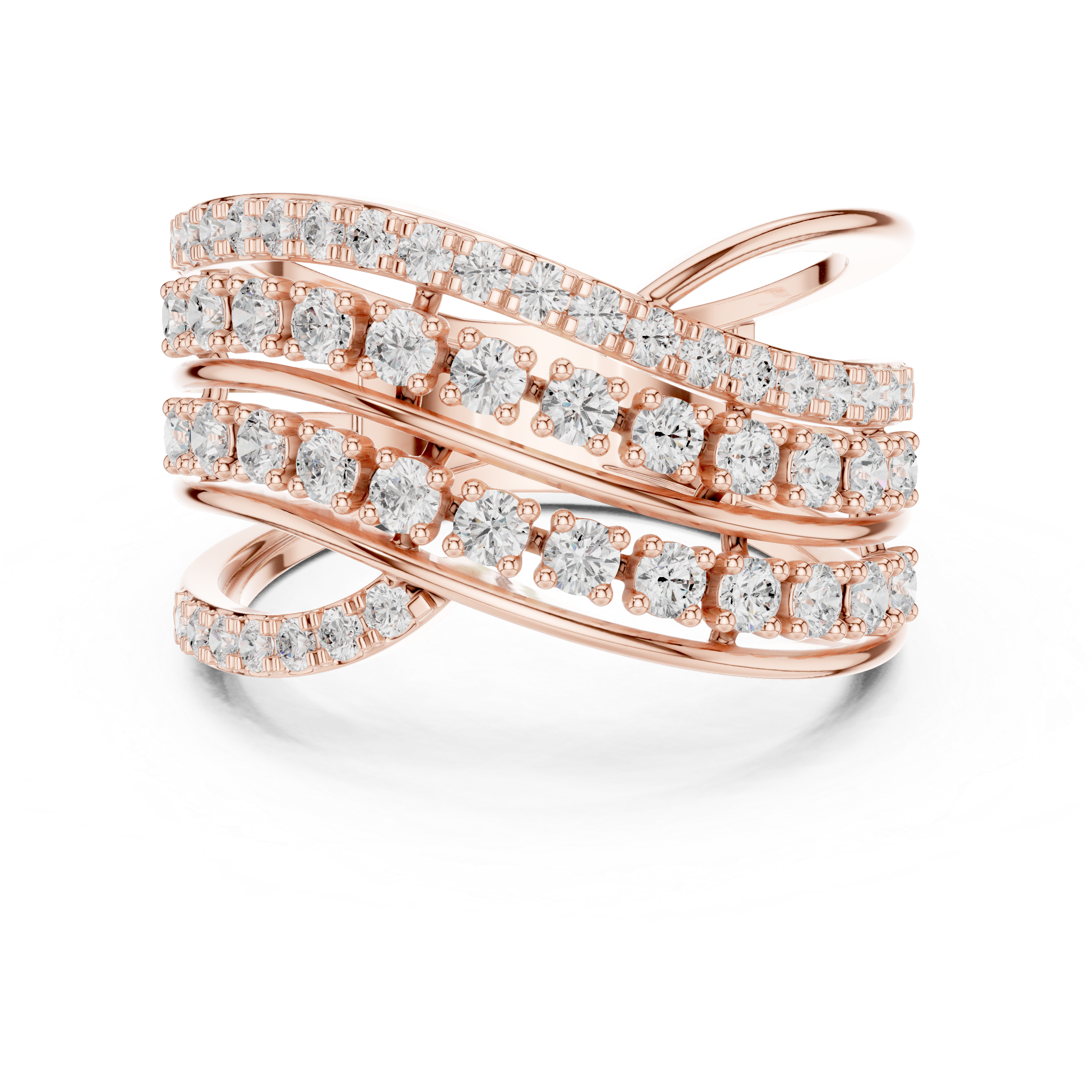 Gold Wrap Pave Round Lab Grown Diamond Noemis Ring