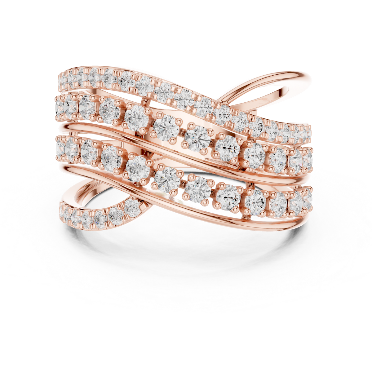 Gold Wrap Pave Round Lab Grown Diamond Noemis Ring