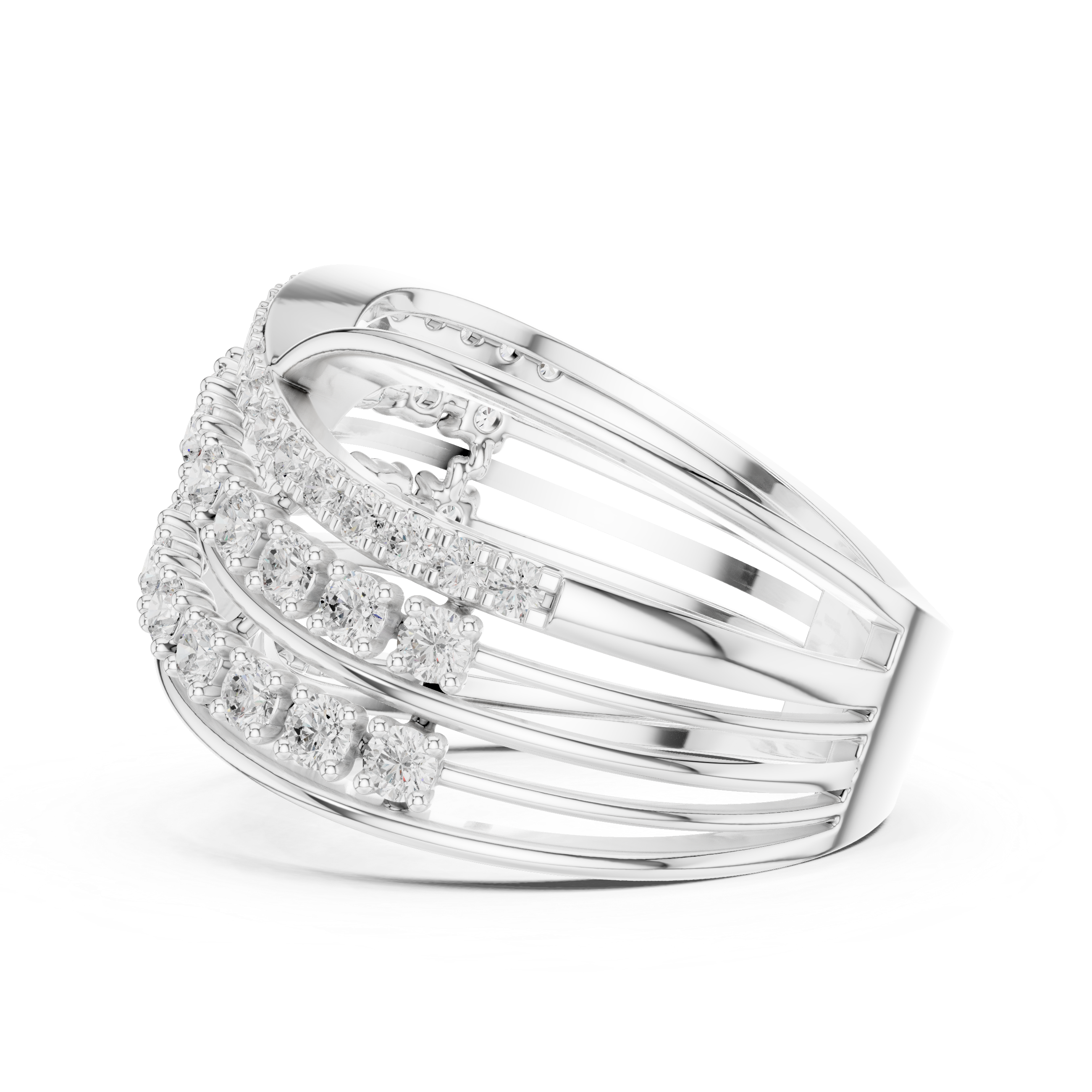 Gold Wrap Pave Round Lab Grown Diamond Noemis Ring