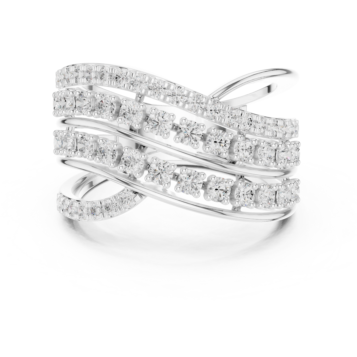 Gold Wrap Pave Round Lab Grown Diamond Noemis Ring