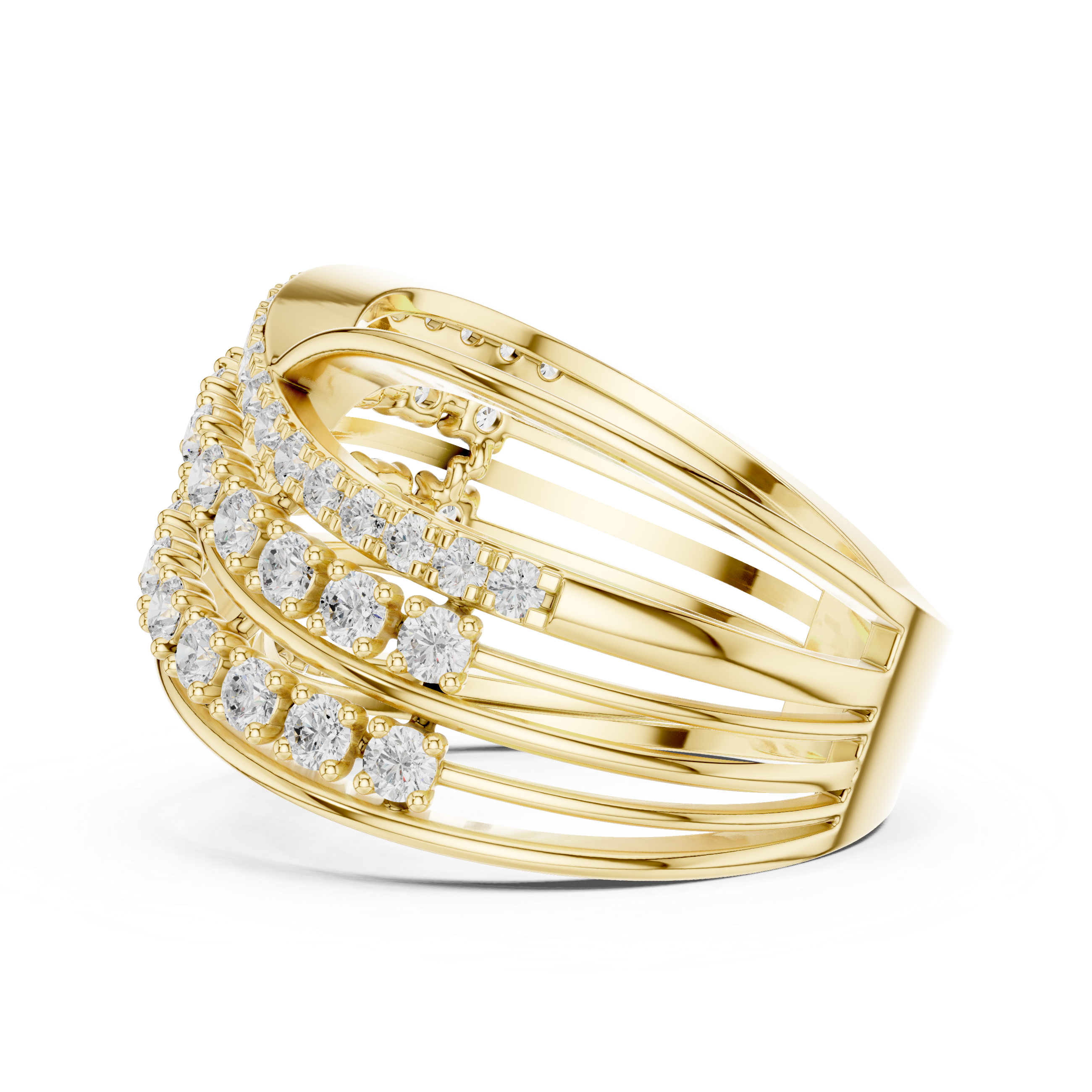 Gold Wrap Pave Round Lab Grown Diamond Noemis Ring