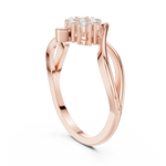 Gold Cluster Setting Round Lab Grown Diamond Avelin Ring