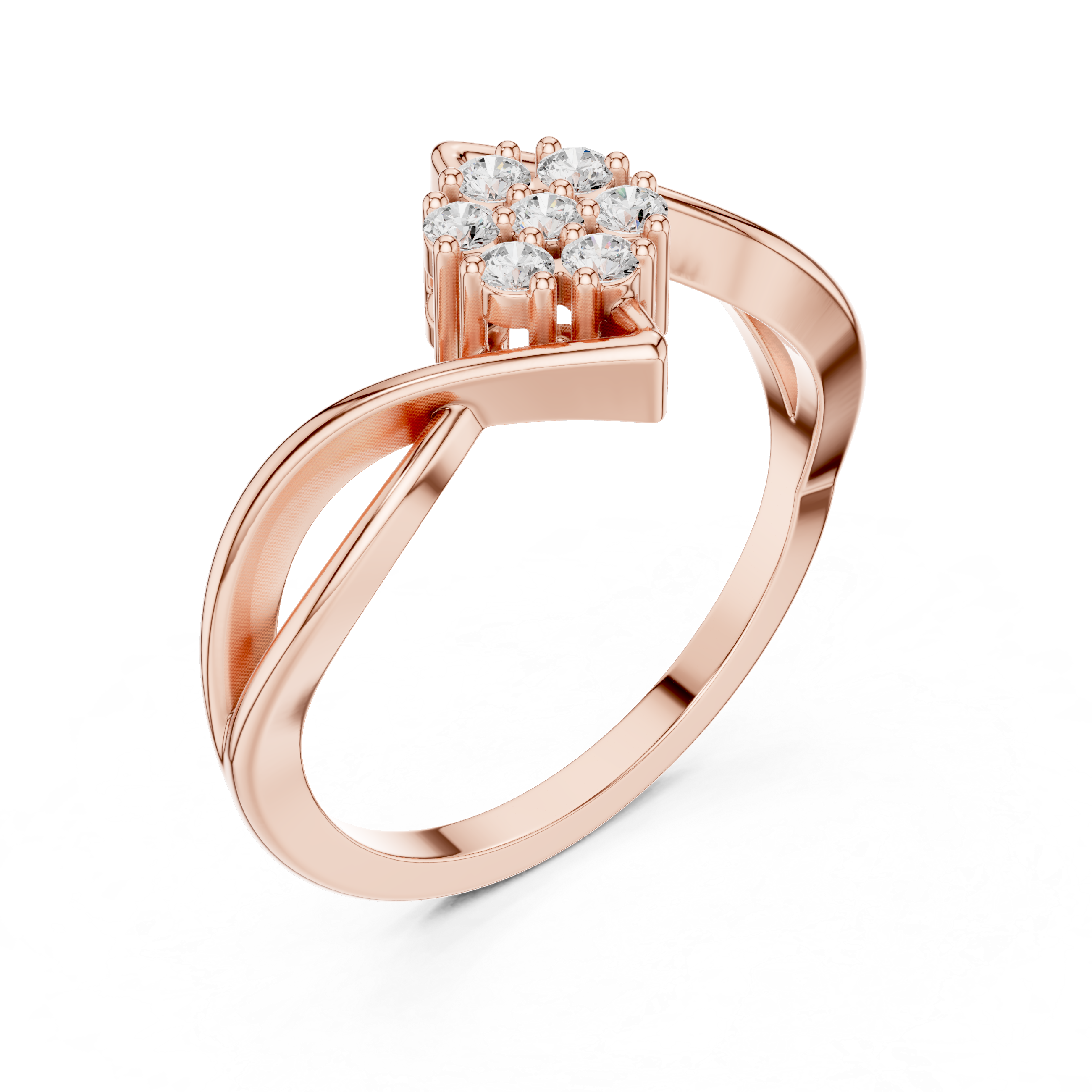 Gold Cluster Setting Round Lab Grown Diamond Avelin Ring
