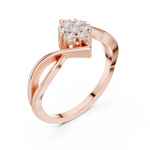 Gold Cluster Setting Round Lab Grown Diamond Avelin Ring