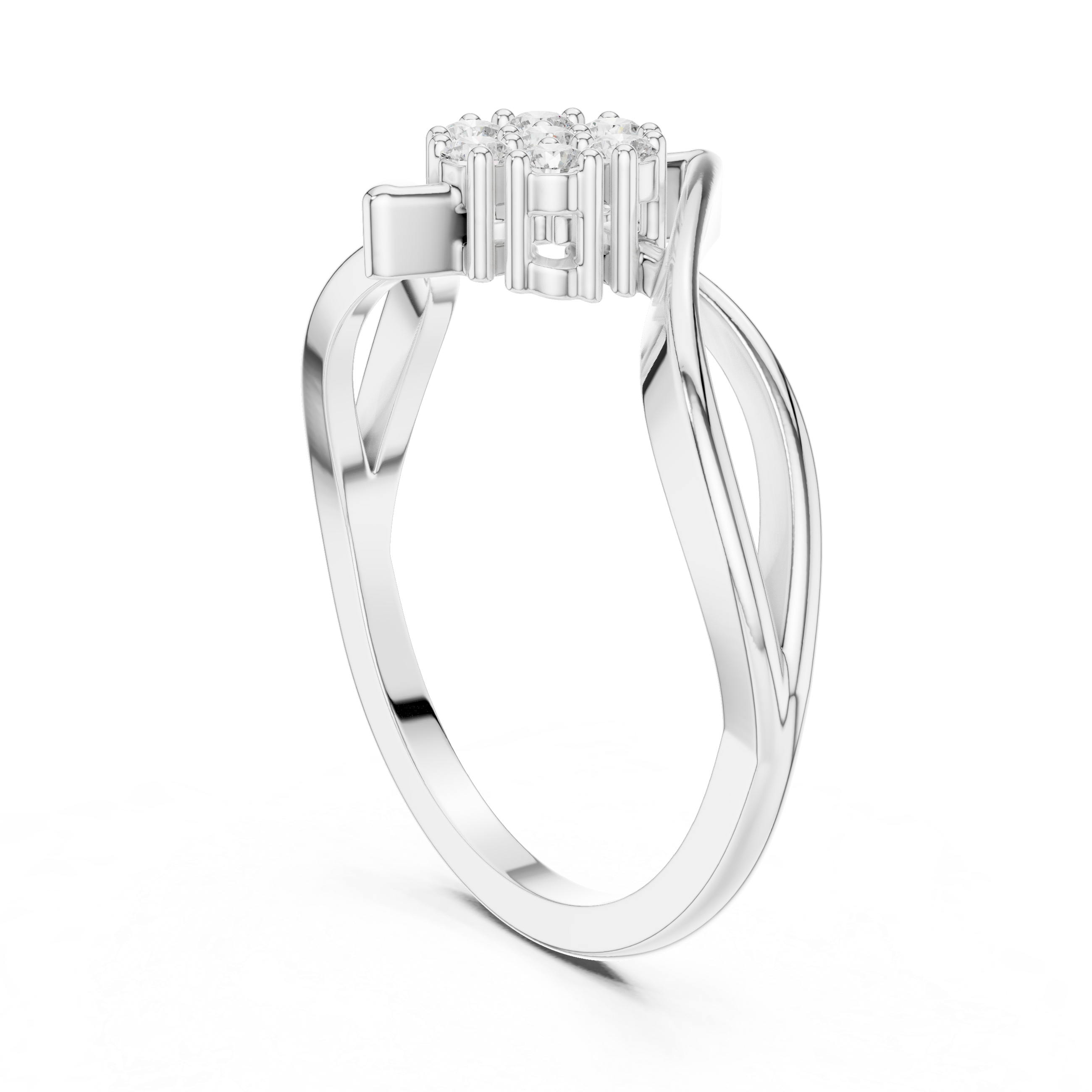 Gold Cluster Setting Round Lab Grown Diamond Avelin Ring