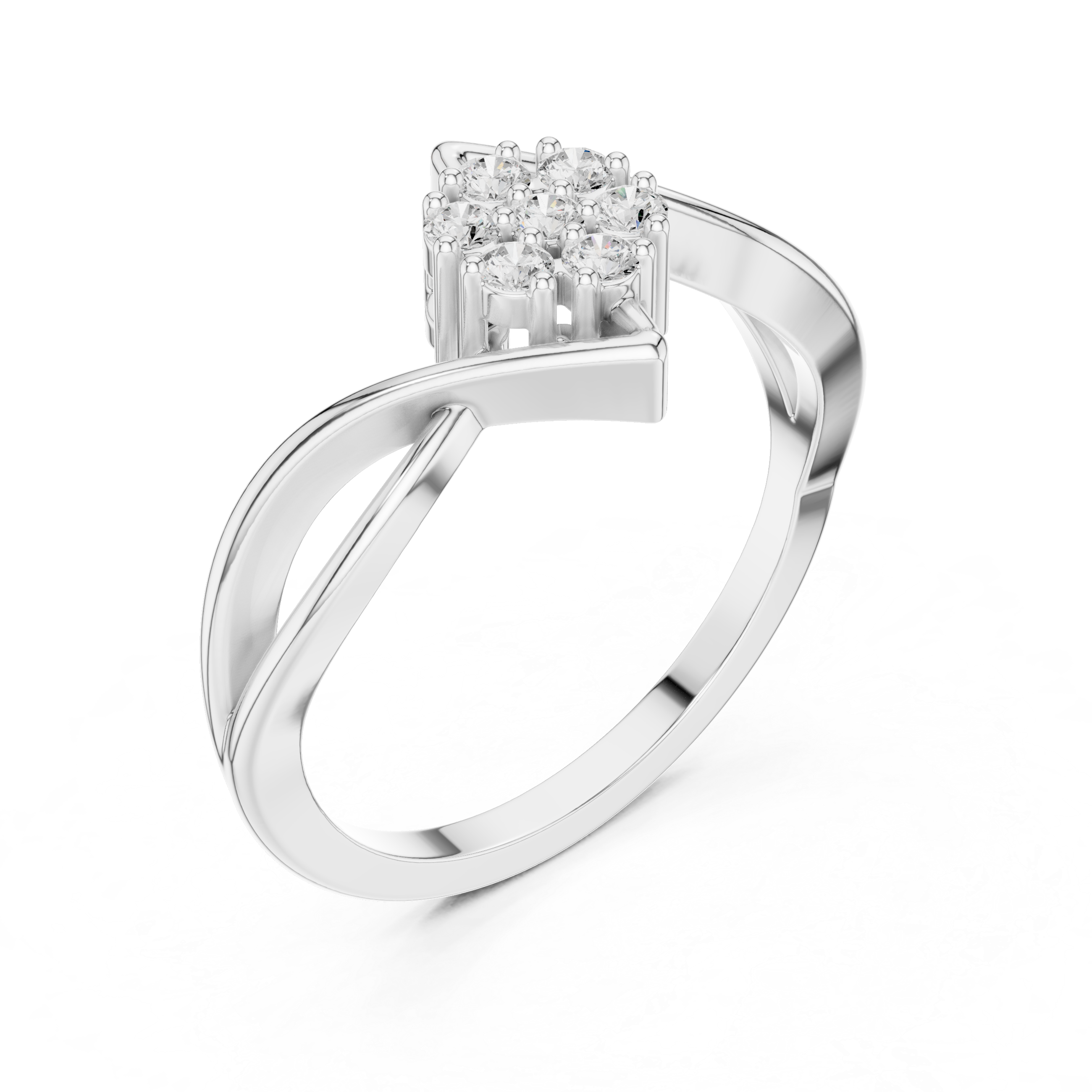 Gold Cluster Setting Round Lab Grown Diamond Avelin Ring