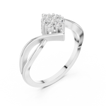 Gold Cluster Setting Round Lab Grown Diamond Avelin Ring