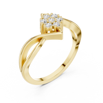 Gold Cluster Setting Round Lab Grown Diamond Avelin Ring