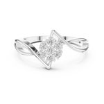 Gold Cluster Setting Round Lab Grown Diamond Avelin Ring