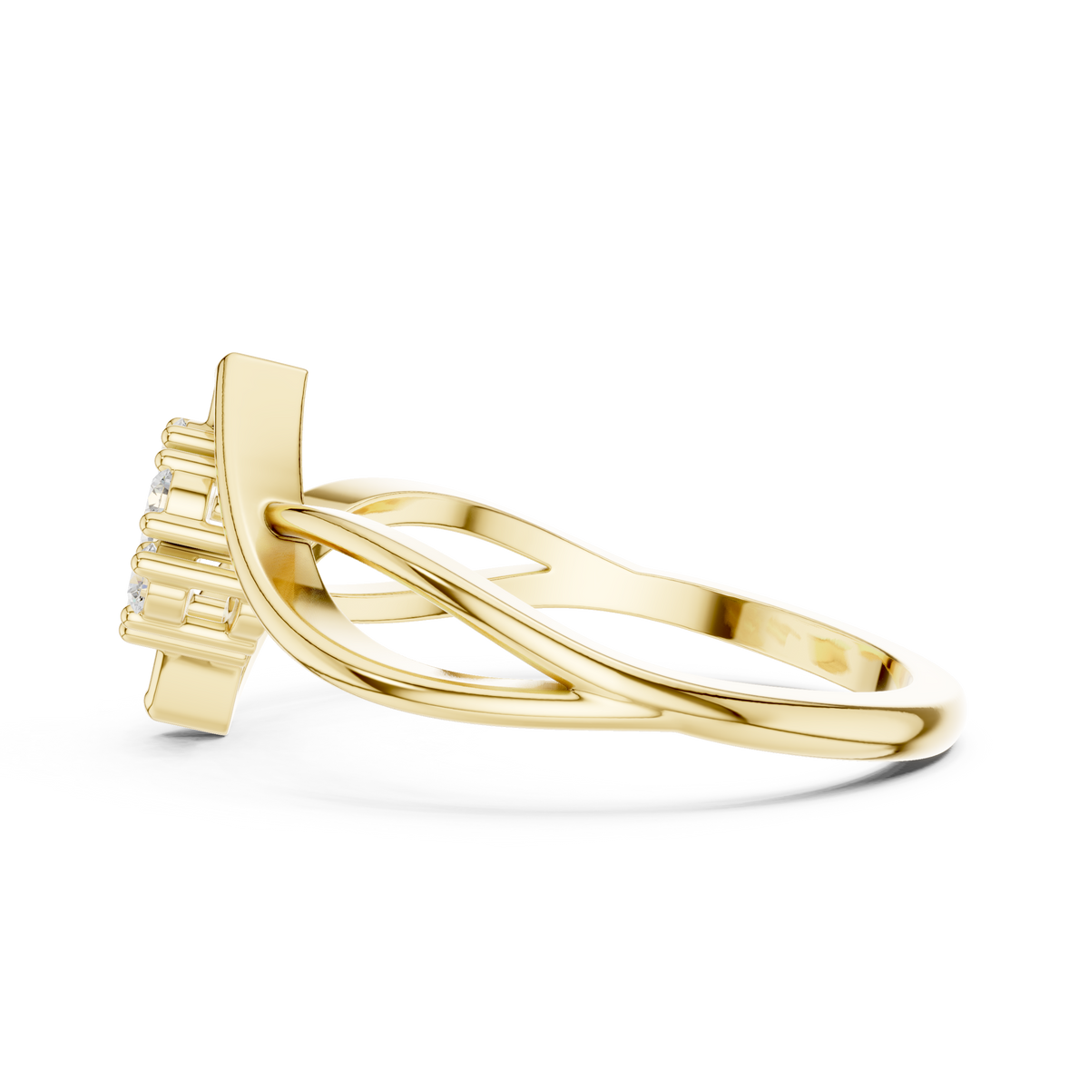 Gold Cluster Setting Round Lab Grown Diamond Avelin Ring