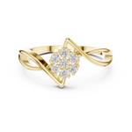 Gold Cluster Setting Round Lab Grown Diamond Avelin Ring