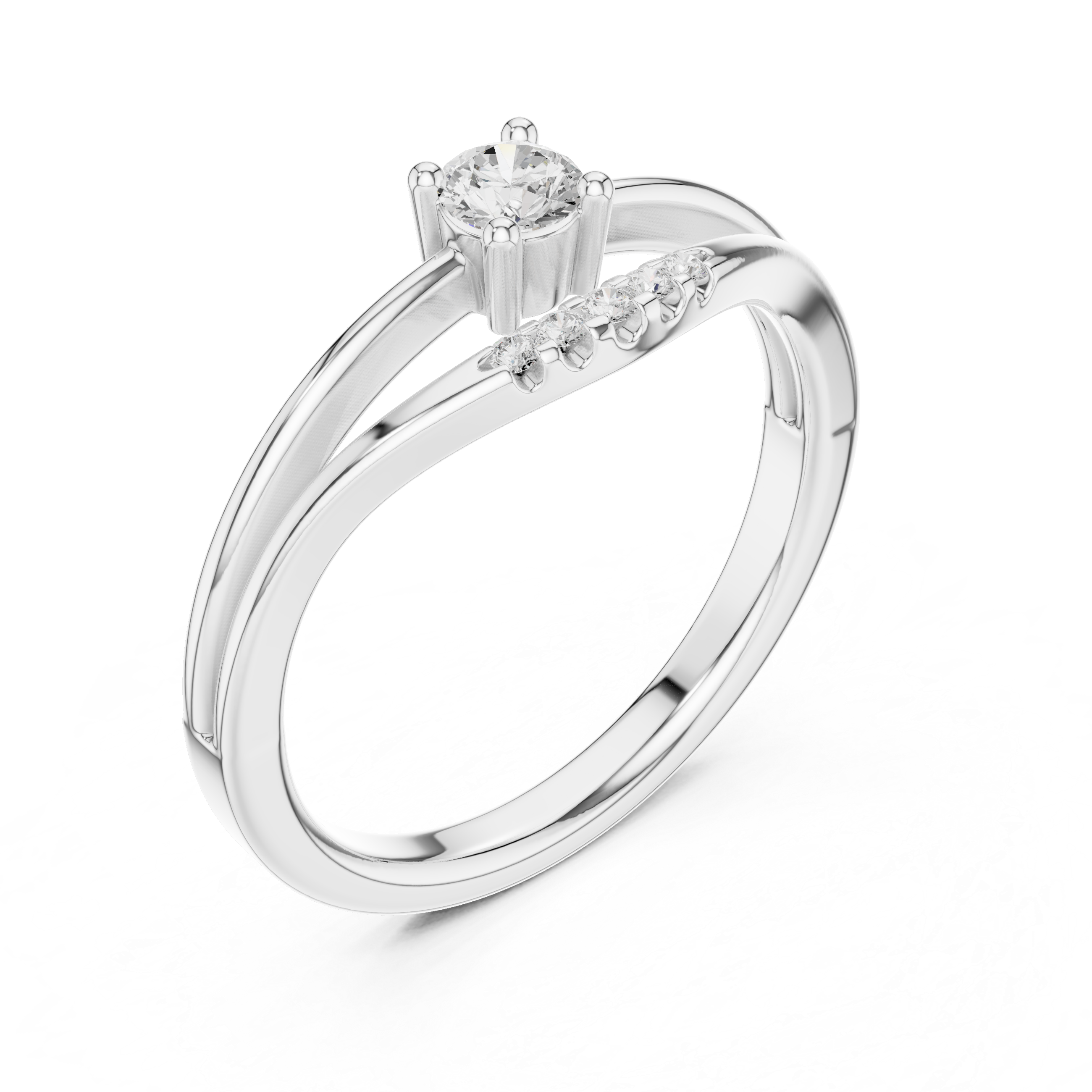 Gold Pave Setting Round Lab Grown Diamond Elora Ring