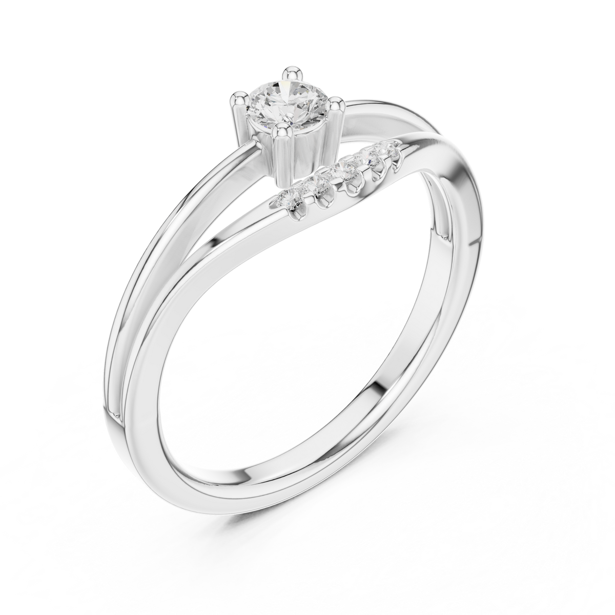 Gold Pave Setting Round Lab Grown Diamond Elora Ring