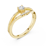 Gold Pave Setting Round Lab Grown Diamond Elora Ring