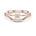 Gold Pave Setting Round Lab Grown Diamond Elora Ring