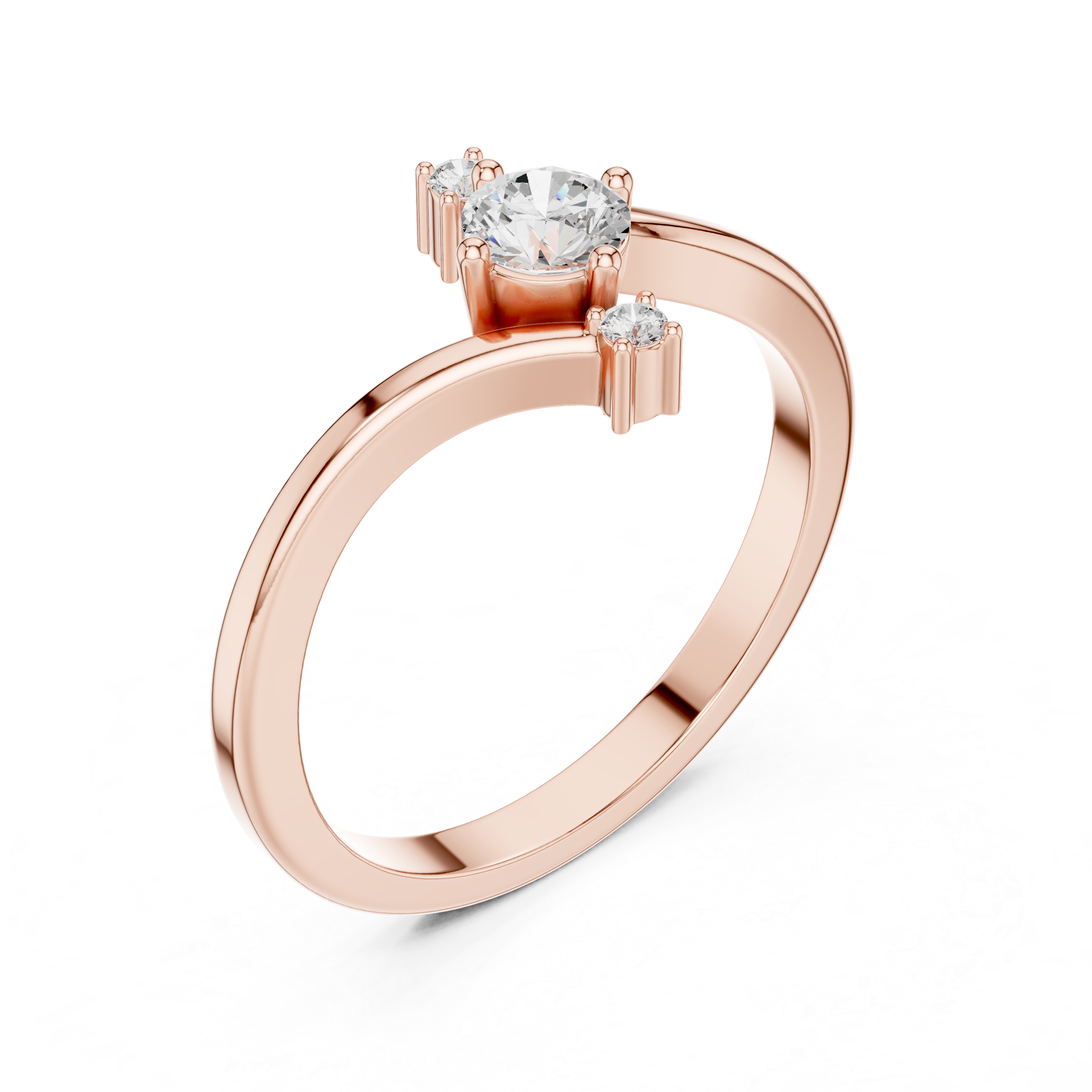 Gold Floral Cluster Prong Round Lab Grown Diamond Arxel Ring