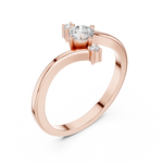 Gold Floral Cluster Prong Round Lab Grown Diamond Arxel Ring