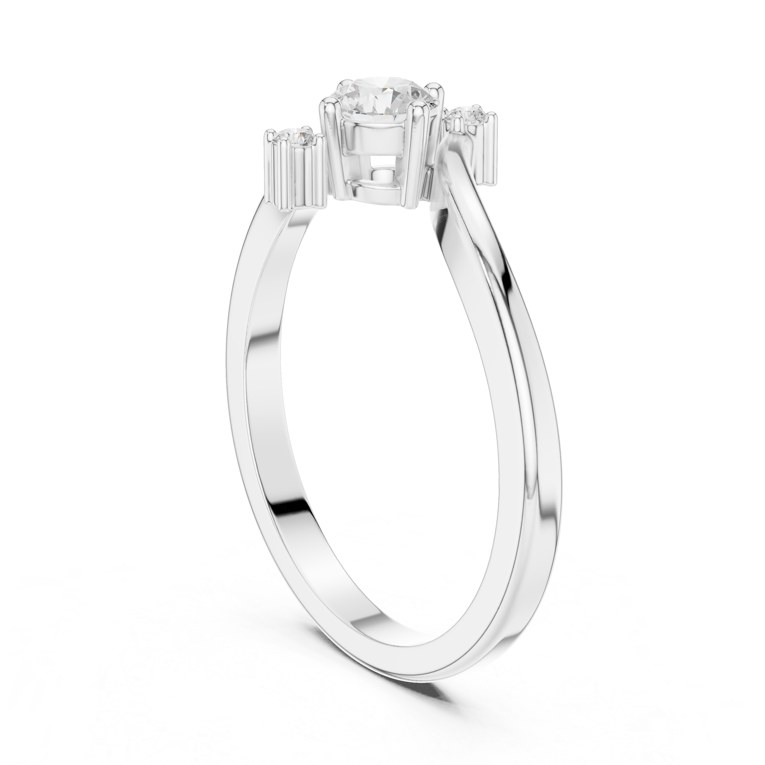 Gold Floral Cluster Prong Round Lab Grown Diamond Arxel Ring