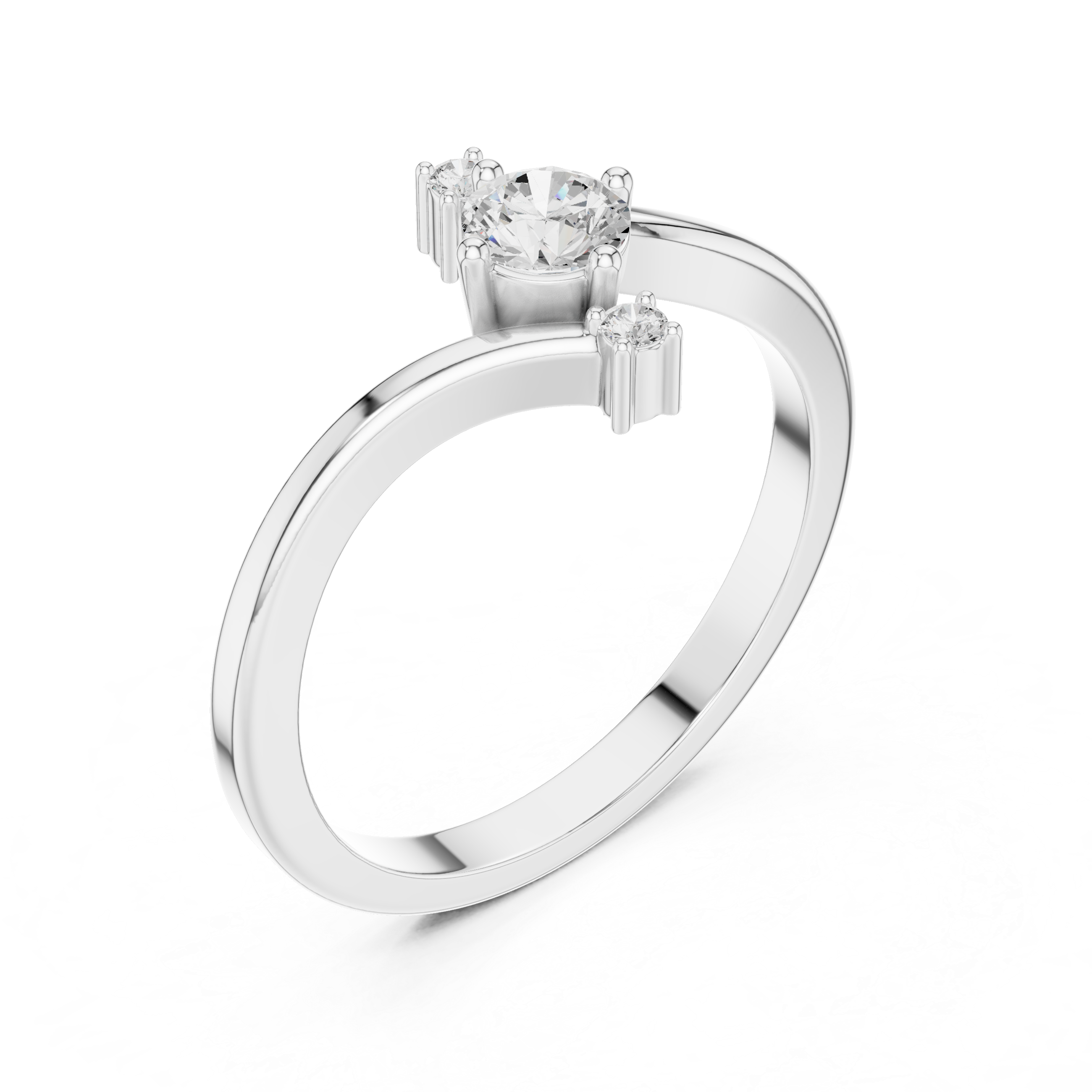 Gold Floral Cluster Prong Round Lab Grown Diamond Arxel Ring