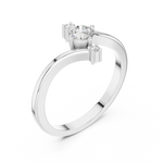 Gold Floral Cluster Prong Round Lab Grown Diamond Arxel Ring