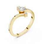 Gold Floral Cluster Prong Round Lab Grown Diamond Arxel Ring