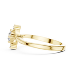 Gold Floral Cluster Prong Round Lab Grown Diamond Arxel Ring