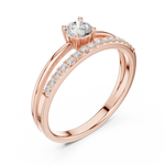 Gold Channel With Solitaire Round Lab Grown Diamond Nirel Ring