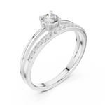 Gold Channel With Solitaire Round Lab Grown Diamond Nirel Ring
