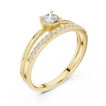 Gold Channel With Solitaire Round Lab Grown Diamond Nirel Ring