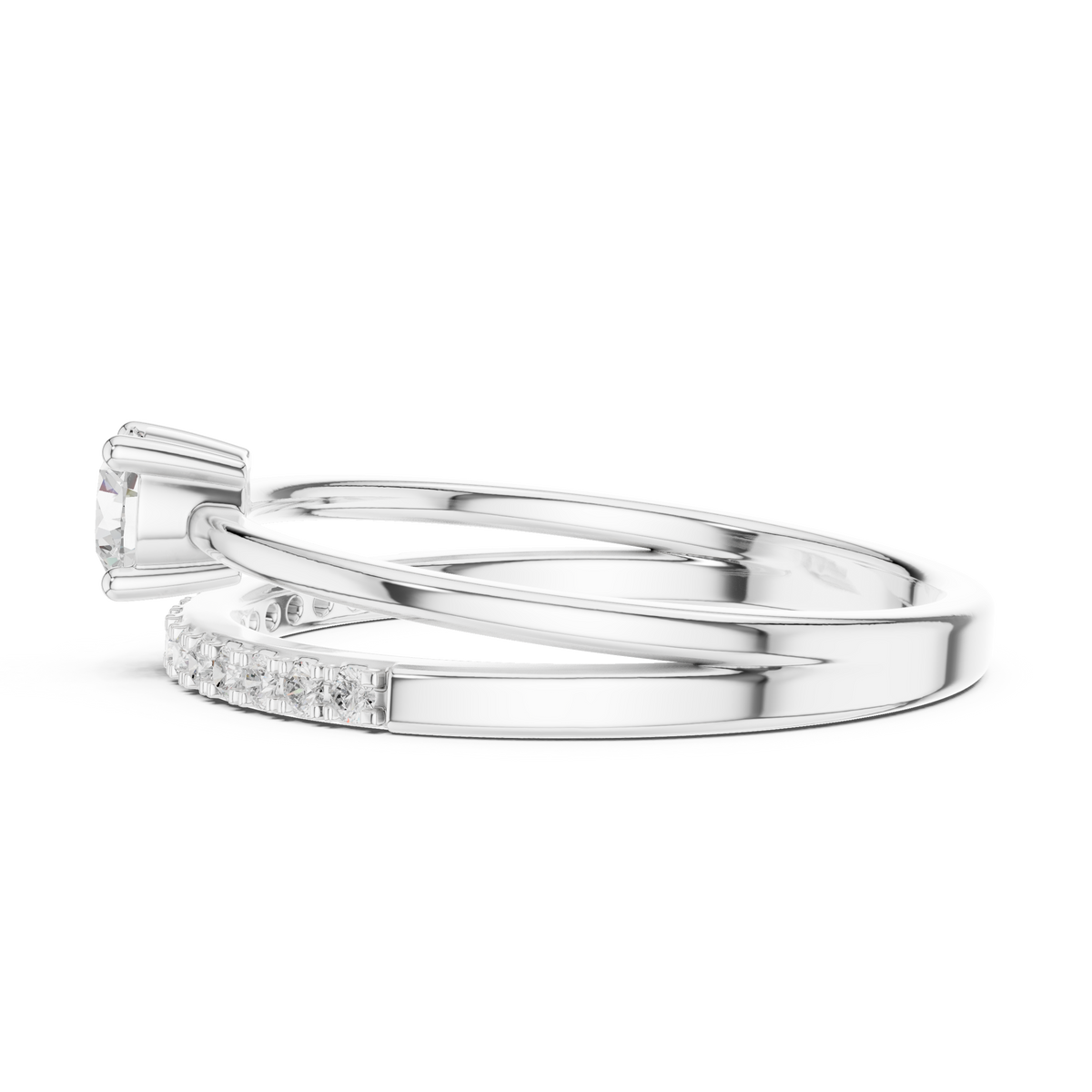 Gold Channel With Solitaire Round Lab Grown Diamond Nirel Ring