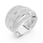 Gold 2Ct Multi Row Pave Round Lab Grown Diamond Calyn Ring