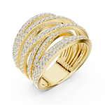 Gold 2Ct Multi Row Pave Round Lab Grown Diamond Calyn Ring