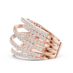 Gold 2Ct Multi Row Pave Round Lab Grown Diamond Calyn Ring