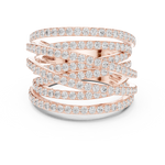 Gold 2Ct Multi Row Pave Round Lab Grown Diamond Calyn Ring
