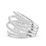 Gold 2Ct Multi Row Pave Round Lab Grown Diamond Calyn Ring