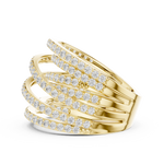 Gold 2Ct Multi Row Pave Round Lab Grown Diamond Calyn Ring