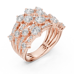 Gold 2Ct Multi Row Pave Round Lab Grown Diamond Orvee Ring