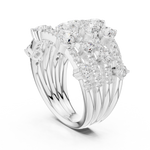 Gold 2Ct Multi Row Pave Round Lab Grown Diamond Orvee Ring