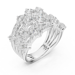 Gold 2Ct Multi Row Pave Round Lab Grown Diamond Orvee Ring