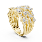Gold 2Ct Multi Row Pave Round Lab Grown Diamond Orvee Ring
