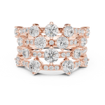 Gold 2Ct Multi Row Pave Round Lab Grown Diamond Orvee Ring