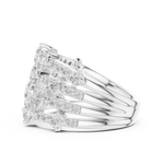 Gold 2Ct Multi Row Pave Round Lab Grown Diamond Orvee Ring