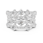 Gold 2Ct Multi Row Pave Round Lab Grown Diamond Orvee Ring