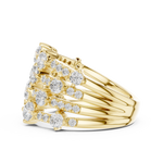 Gold 2Ct Multi Row Pave Round Lab Grown Diamond Orvee Ring
