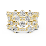 Gold 2Ct Multi Row Pave Round Lab Grown Diamond Orvee Ring