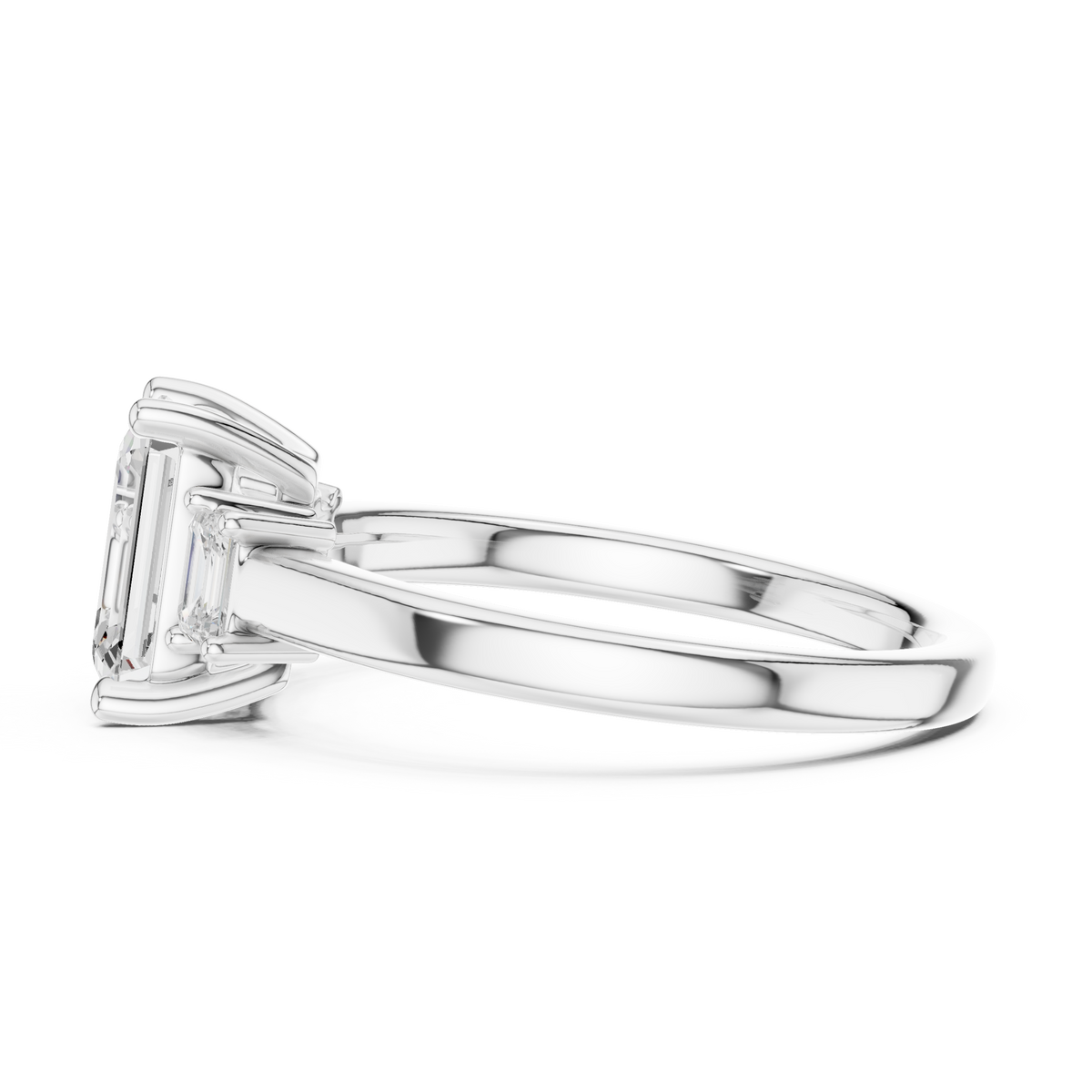 Gold 1 5Ct Three Stone Stone Emrald Lab Grown Diamond Tavina Ring